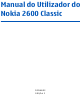 Nokia 2600 classic Manual Do Utilizador
