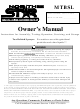 North Star MTBSL Owner's Manual