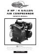 Northern Industrial Tools 2 HP / 4 GALLON AIR COMPRESSOR Owner's Manual