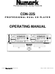 Numark CDN-22S Operating Manual
