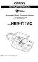 Omron AUTOMATIC BLOOD PRESSURE MONITOR HEM-711AC Instruction Manual
