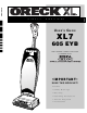 Oreck XL7 605 EYB User Manual