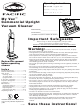 Pacific Upright Vacuum Cleaner Operating Instructions Manual