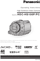 Panasonic HDC-HS100P Operating Instructions Manual