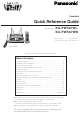 Panasonic KX-PW507DL Quick Reference Manual