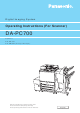 Panasonic DA-PC700 Operating Instructions Manual