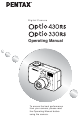 Pentax Optio 330RS Operating Manual