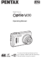 Pentax OptioV20 Operating Manual
