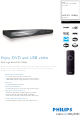 Philips DVP5286K Specification Sheet