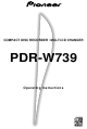 Pioneer PDR-W739 Operating Instructions Manual