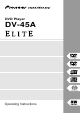 Pioneer DV-45A Elite Operating Instructions Manual