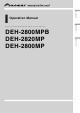 Pioneer DEH-2800MPB Operation Manual