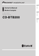Pioneer CD-BTB200 Owner's Manual