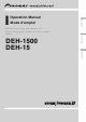Pioneer DEH-15 Operation Manual