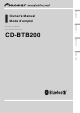 Pioneer CD-BTB20 Owner's Manual