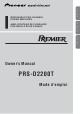 Pioneer PREMIER PRS-D2200T Owner's Manual
