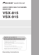 Pioneer 915 Operating Instructions Manual