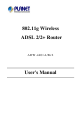Planet 802.11g Wireless ADSL 2/2+ Router ADW-4401A/Bv2 User Manual