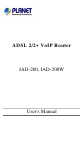 Planet ADSL 2/2+ VoIP Router IAD-200W User Manual