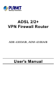 Planet ADSL 2/2+ VPN Firewall Router ADE-4300A/B User Manual