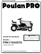 Poulan Pro 177545 Owner's Manual