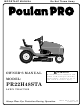 Poulan Pro 179075 Important Manual