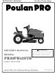 Poulan Pro 183048 Important Manual