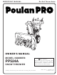 Poulan Pro 187877 Owner's Manual
