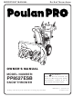 Poulan Pro 189539 Owner's Manual