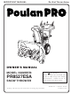 Poulan Pro 189645 Owner's Manual