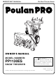 Poulan Pro 199338 Owner's Manual