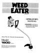 Weed Eater WEED EATER 1600 Operator's Manual