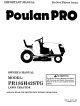Poulan Pro PR185H42STG Owner's Manual