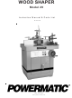 Powermatic Wood Shaper 29 Instruction Manual And Parts List