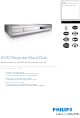 Philips DVDR560H Specifications
