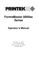 Printek FORMSMASTER 8000SE Operator's Manual
