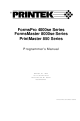 Printek FormsMaster 8000se Series Programmer's Manual