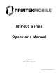 Printekmobile Mobile Thermal Printer MtP400 Operator's Manual