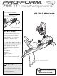 ProForm 765 Tr Bike User Manual