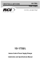RCI 10-175UL Installation And Specification Manual
