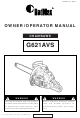 RedMax G621AVS Owner's/Operator's Manual