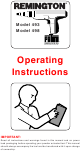 Remington 498 Operating Instructions Manual