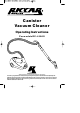 Riccar RC-1500S Operating Instructions Manual