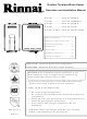 Rinnai R63LSe Operation And Installation Manual
