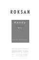 Roksan Audio MK III User Manual