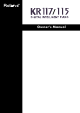 Roland KR117/115 Owner's Manual