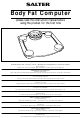 Salter Housewares Body Fat Computer Instruction Manual