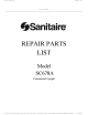 Sanitaire SC678A Repair Parts List Manual
