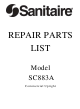Sanitaire SC883A Repair Parts List Manual