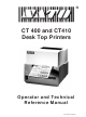 SATO CT400 Operator And Technical Reference Manual